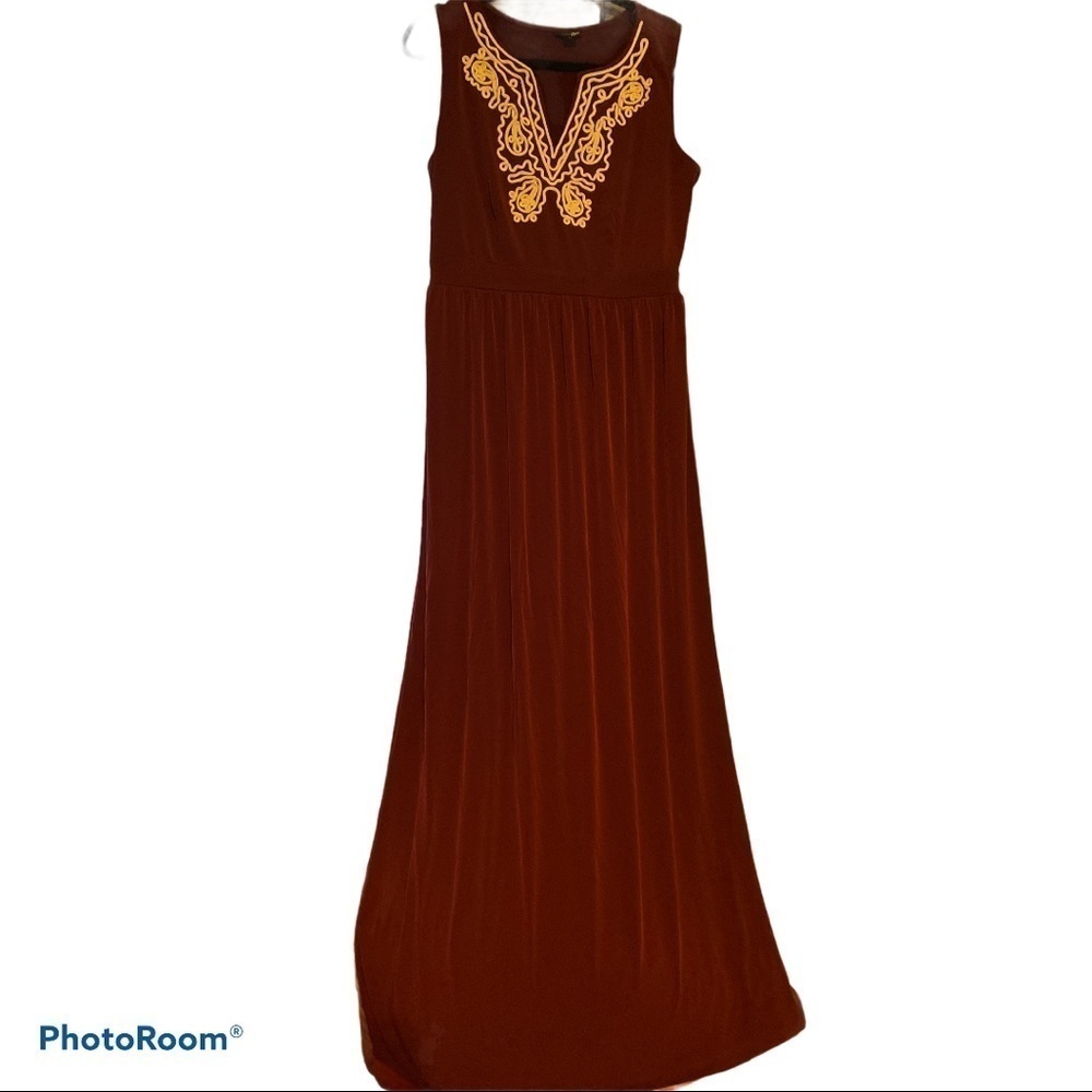 EAST 5th Plum Embroidered maxi  dress M